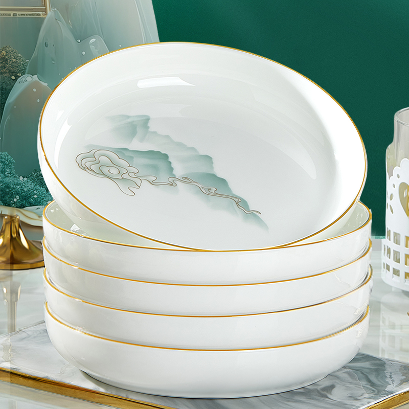 锦泰和器骨瓷盘子菜盘家用2025新款新中式高档餐具碗盘菜饭盘碟子