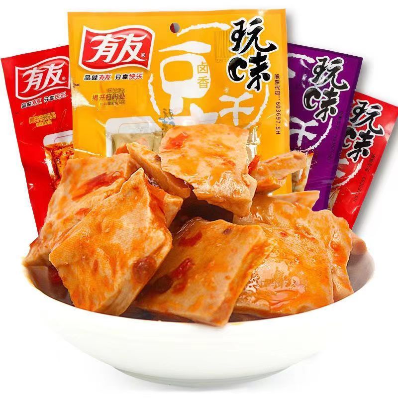 有友麻辣豆干即食豆腐干豆制品网红麻辣零食90g袋装超市食品
