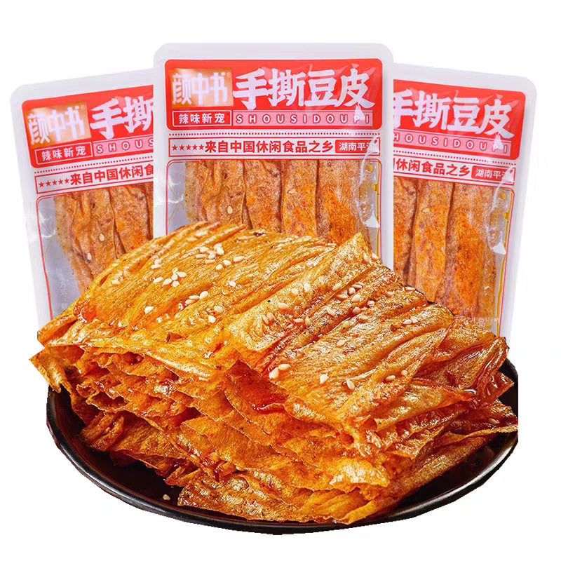散称手撕豆皮湖南特产平江香辣豆干麻辣零食辣条小包装怀旧零食