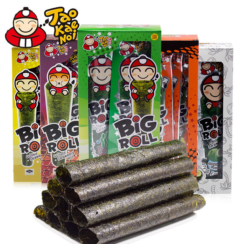 泰国进口食品老板仔小老板海苔即食紫菜烤海苔卷烧烤原味零食