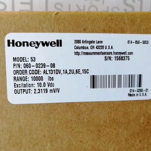 HoneywellModel 53 060-0239-08量程10000lbs 1568375 AL131DV