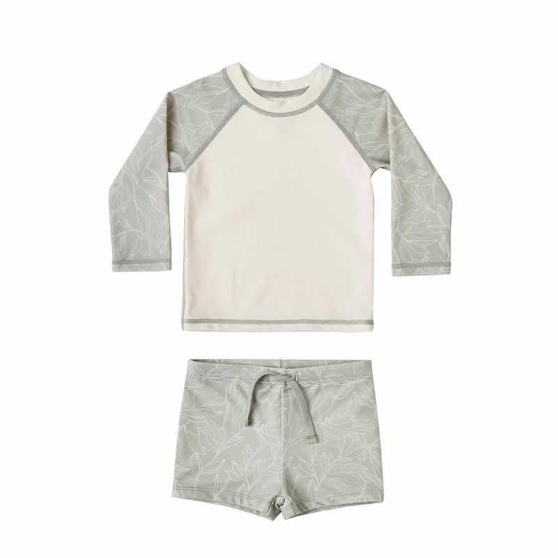 ins儿童长袖宝宝泳衣泳裤 韩版男童学生分体温泉速干泳装