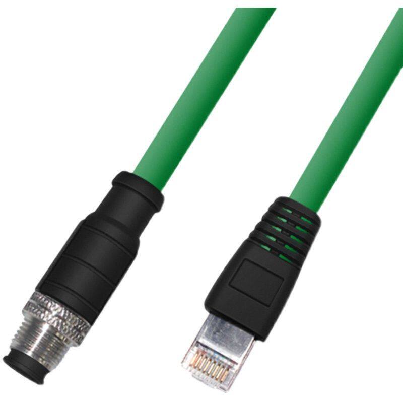 M12转RJ45康耐视4芯g工业相机超柔传感器线4针D型编码M12转网线