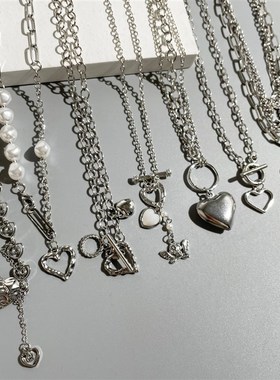 Ot clasp clavicle chain Love Pendant Necklace