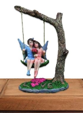 Swing Fairy Couple Romantic Couple Figurines Pendant