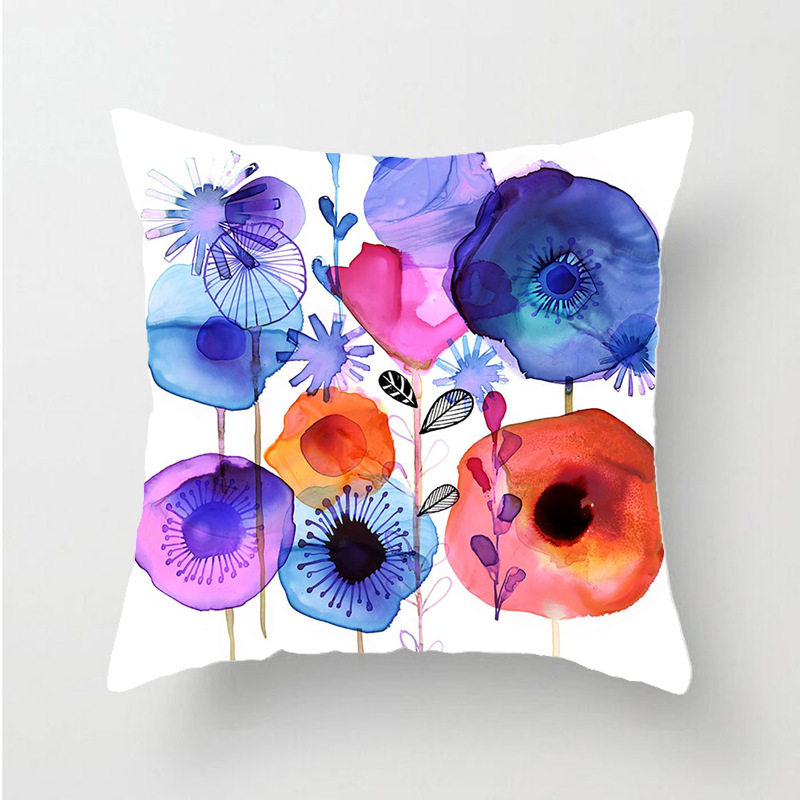 Ins flannelette leaf pillow tropical plant flower pillow si