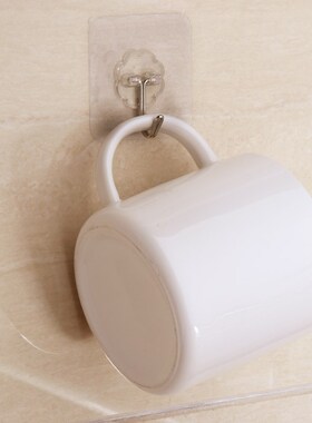 极速10pcs PVC Clear Seamless Self Adhesive Wall Hooks Maximu