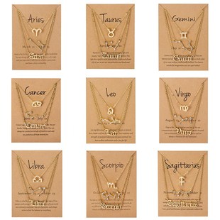 Pendant Cardboard Color Gold Sign Zodiac Star Set 3Pcs