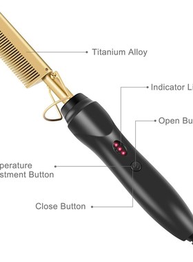 2 in 1 Hot Comb Straightener Electric Hair Straightener Hair