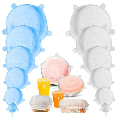6 PCS Silicone Fresh-keeping ver Sretch Lid Adaptable Airtig