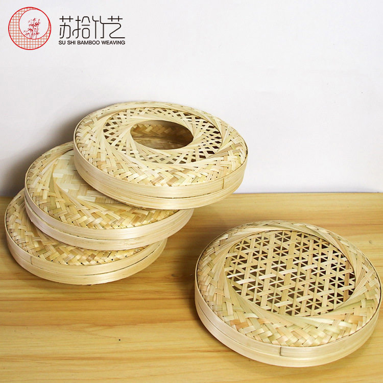 特色创意竹编中秋礼盒 圆形竹盒 竹收纳盒 竹编月饼包装盒