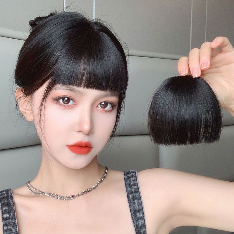 漫画假浏海假发片女网红二次元眉上浏海头帘自然前额补发片留海贴