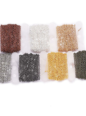 5M/lot 1.3-2.5mm Gold Rhodium Copper Bulk Fine Necklace Chai