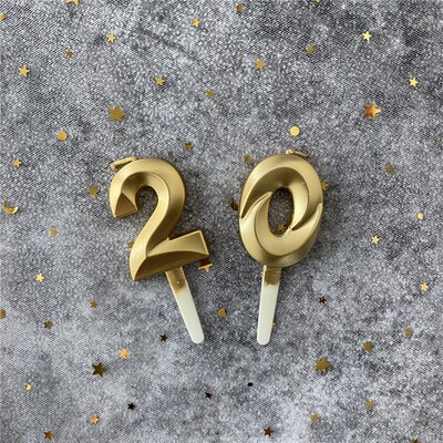 1Pcs Digital Cake Candles Metallic Birthday Candles for Birt