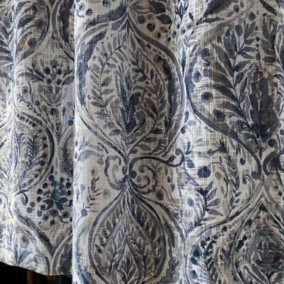 复古欧式几何加厚涤麻印花窗帘窗纱 飘窗卧室厚窗帘 美式隔断窗帘