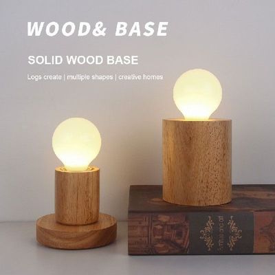 Vintage Table Lamp Base E27 Socket Wooden Beside Desk Lamp