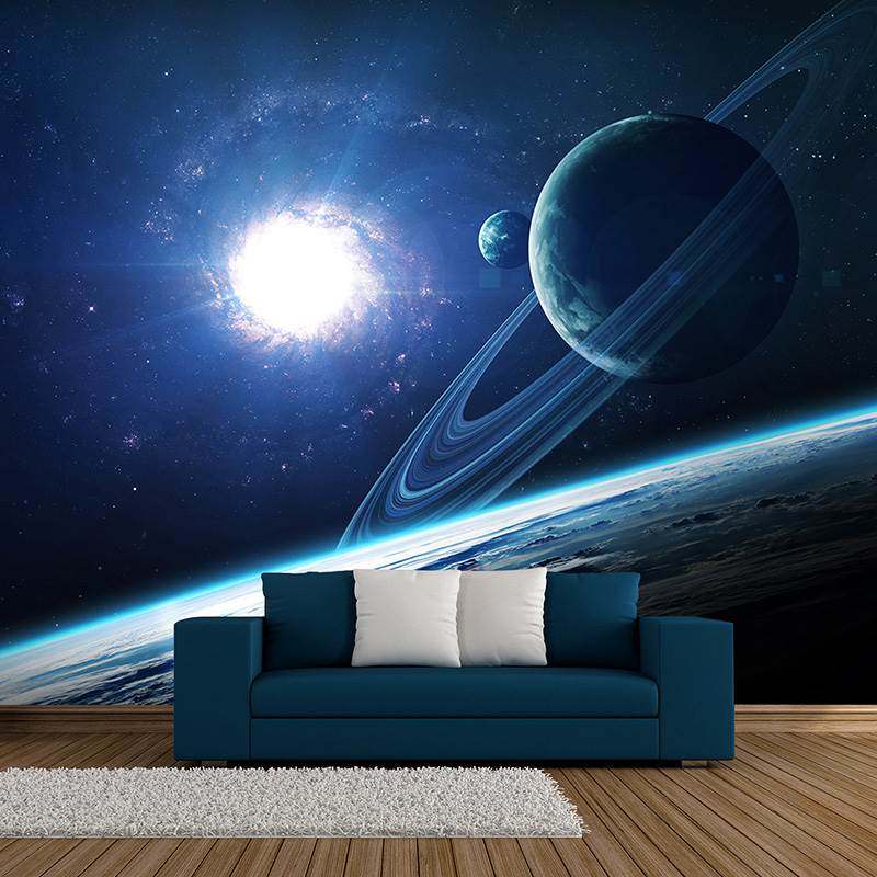 宇宙星空儿童房壁布KTV酒吧包厢壁画主题酒店电竞房网咖背景墙布