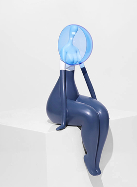 现代简约树脂抽象人物落地创意摆件客厅样板房售楼处民宿软装饰品