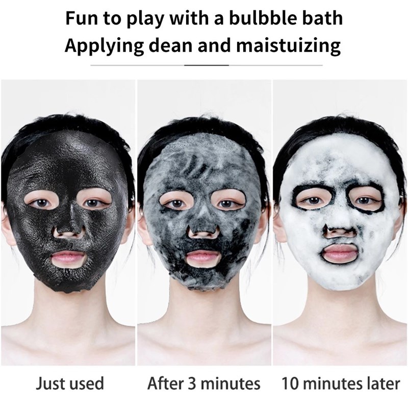 1pc Black Sea Salt Pure Moisturizing Bubble Facial Mask Deep