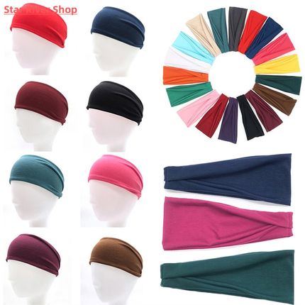fashion Unisex Solid Color Headband Hair Elastic Bands for M