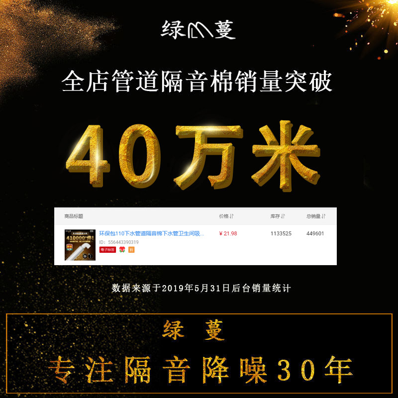 环保包110下水管道隔音棉下水管卫生间吸音排水管消音静音王自粘