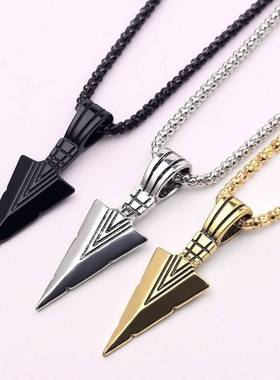 Mens Fashion Jewelry Black Pendant Long Chain Necklace Men
