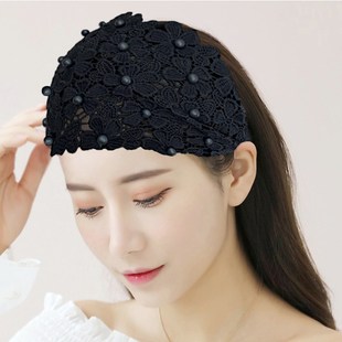 夏天季白头发头饰遮盖神器蕾丝发带发夹高端发箍遮白发的头巾薄款