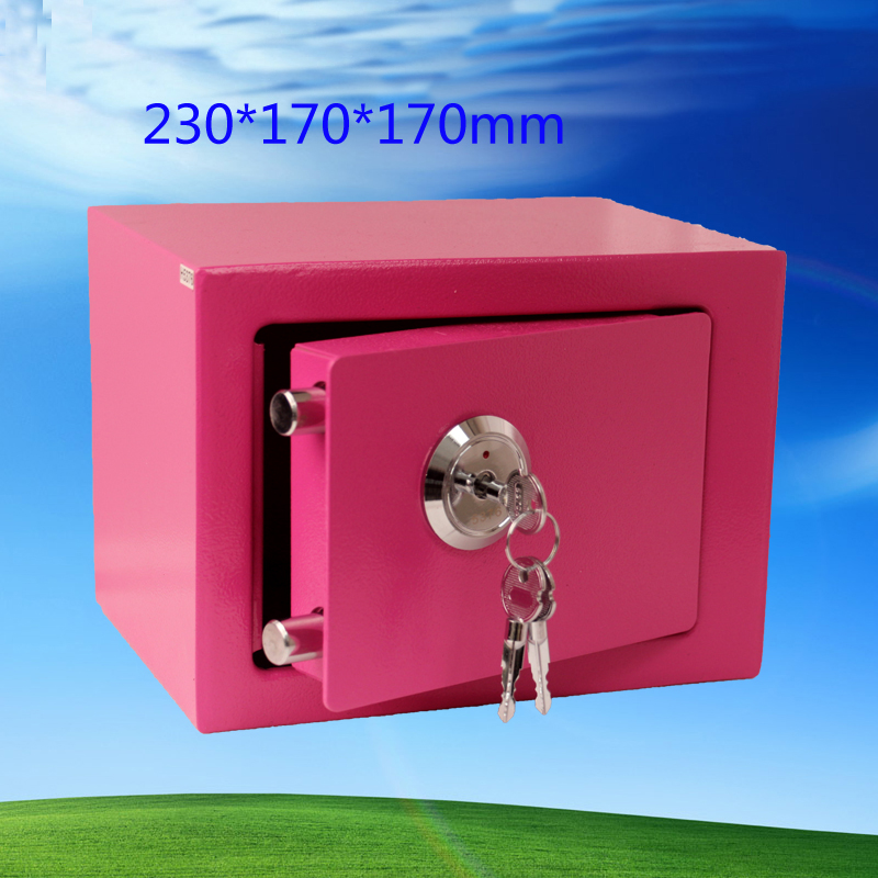 小型防火箱老人收纳盒带钥匙锁家用储物箱私房钱保险箱迷你保管箱