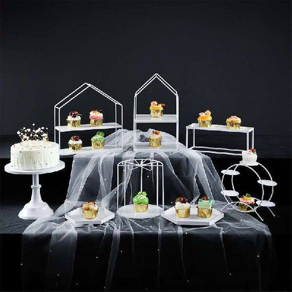 White Metal Cake Display Holder Racks for Tableware Dessert