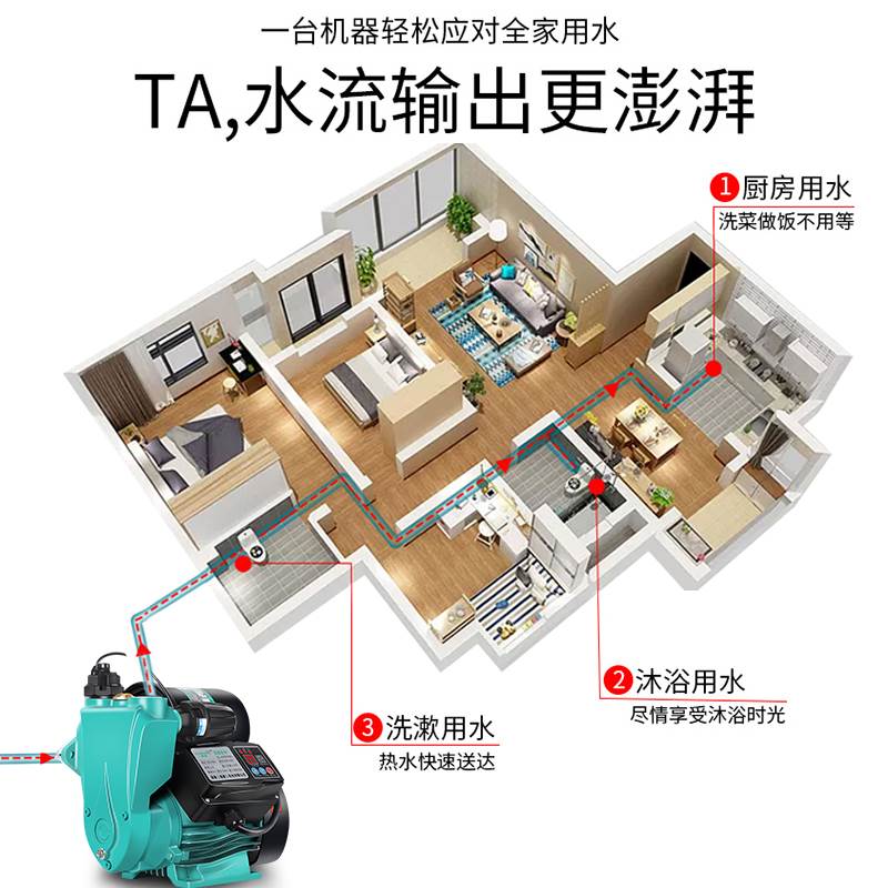 固菱增压泵家用全自动静音220v自来水管道小型自吸水泵加压抽水机