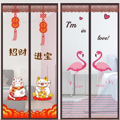 防蚊门帘串珠门帘隔断帘沙魔术贴夏季磁性纱门纱窗家用自吸蚊帐全