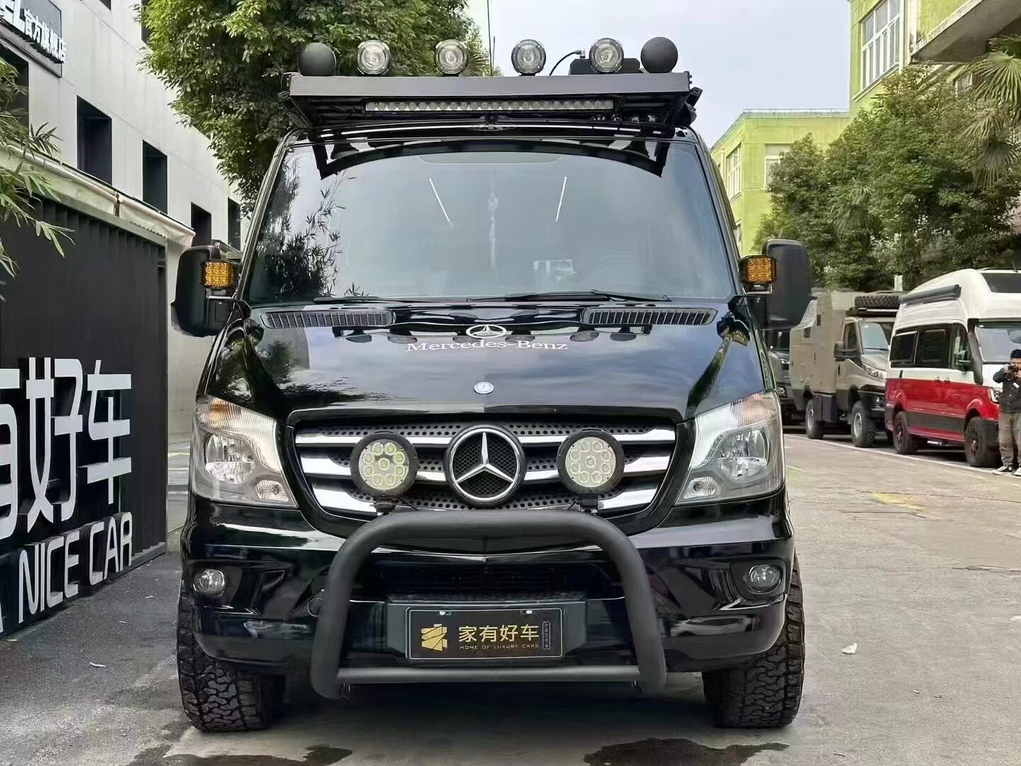 新款促销房车奔驰斯宾特碳钢前护杠防撞杠金属保险杠越野护杠
