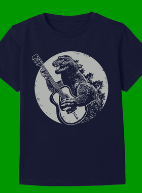 GUITAR T-SHIRT FUNNY VINTAGE FOR MEN DINOSAUR PLAYING COOL