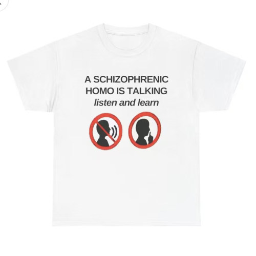 A SCHIZOPHRENIC HOMO IS TALKING趣味美式保持安静短袖T恤男2026