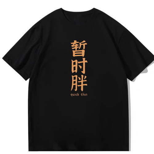 暂时胖短袖t恤男2023夏款