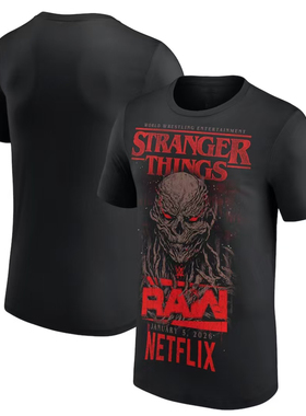 MEN'S BLACK RAW VECNA WWE X STRANGER THINGS T-SHIRTS2026