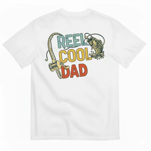 Reel Cool Dad 钓鱼老爸短袖 复古美式父亲节2026新款白色T恤男女