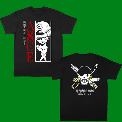 RORONNOA ZORO T-SHIRT FOR MEN 海贼王索罗卡通动漫2026短袖男潮