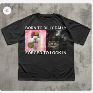 MEME SHIRT DALLY FUNNY LOCK DILLY FORCED BORN CAT