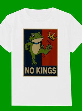 NO KINGS FROG ART FUNNY PROTEST T-SHIRT FOR MEN WOMEN 2026