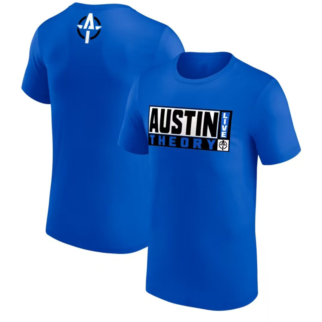 MEN'S BLUE  AUSTIN THEORY LIVE T-SHIRT奥斯丁理论短袖T恤2025
