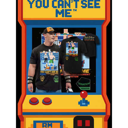 MEN' S BLACK  JOHN CENA RETRO 8-BIT BOXY T-SHIRT塞纳拳击T恤