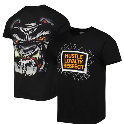 MEN' S BLACK  JOHN BEWARE OF DOG RETRO T-SHIRT塞纳大狗T恤男