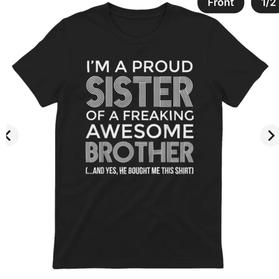 FUNNY T-SHIRT I'M A PROUD SISTER OF A FREAKING字母美式短袖T