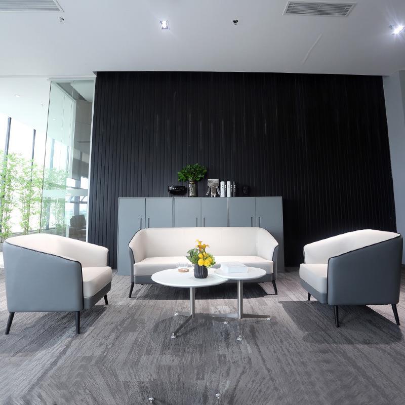 简约现待室会客洽谈休接闲发办公沙双色创FML-SF03意服装店沙茶几