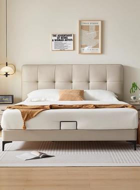 现代简皮床1.床8米主卧双人1.LY-825#5米约小户型纳收储物床白色
