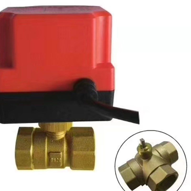 速发电动管通球阀6分太能热水器中央空调风机盘二电动球阀D20