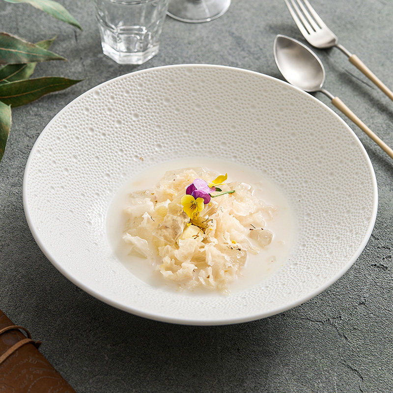 速发优格流星雨珠点碗陶瓷碗鱼面碗拉面白酸菜意大盆碗家用汤碗斗