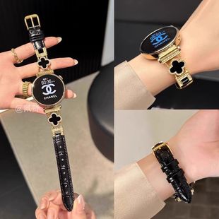 适用四叶草金属拼真皮质COROS高驰手表PACE3表带PACE2女APEX2 PRO