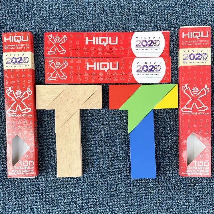 四巧板儿童益智木质拼图教具平面几何拼板动脑玩具早教创意玩具